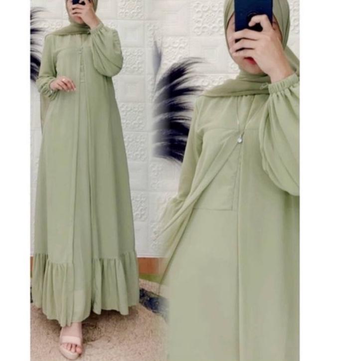 ✾ GAMIS MALAYSIA OUTER SERUTY BABYDOL POLOS FULL PURING/GAMIS MURAH PESTA/GAMIS ♧