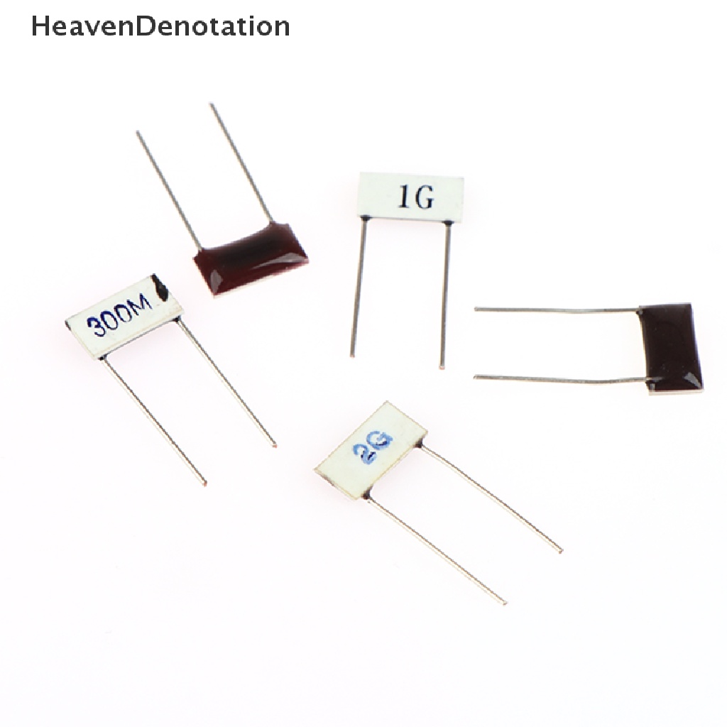 [HeavenDenotation] 2pcs/5pcs Chip Kaca Tahan Glasir 10 * 5mm 300M 500M 1G 2G 3G Ohm Resistor Tegangan Tinggi HDV