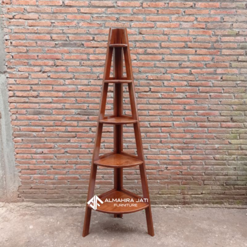 Rak sudut pojok hias kayu jati || Rak Hias || Rak Kayu Jati