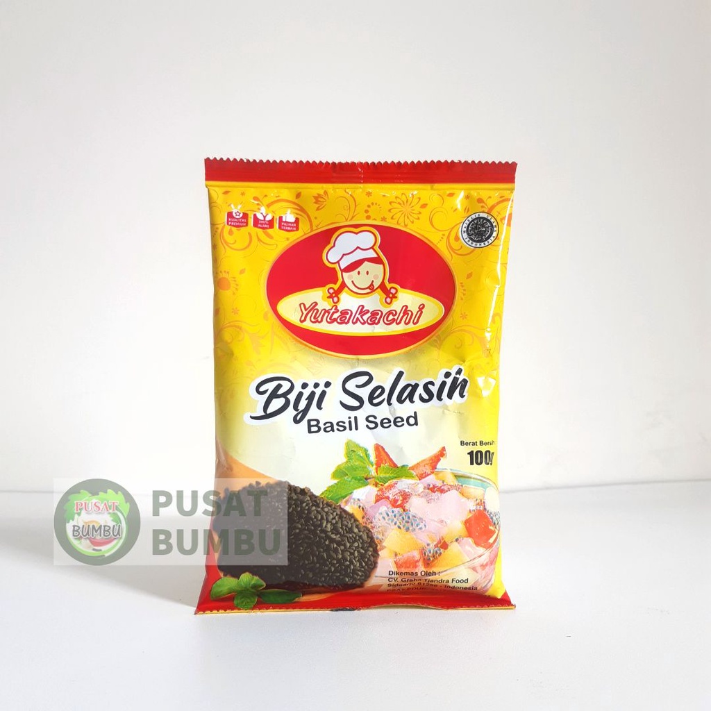 Biji Selasih Kemasan Renteng 100gr x 10pcs / Selasih Super 1Kg Yutakachi / Basil Seed / Pusat Bumbu