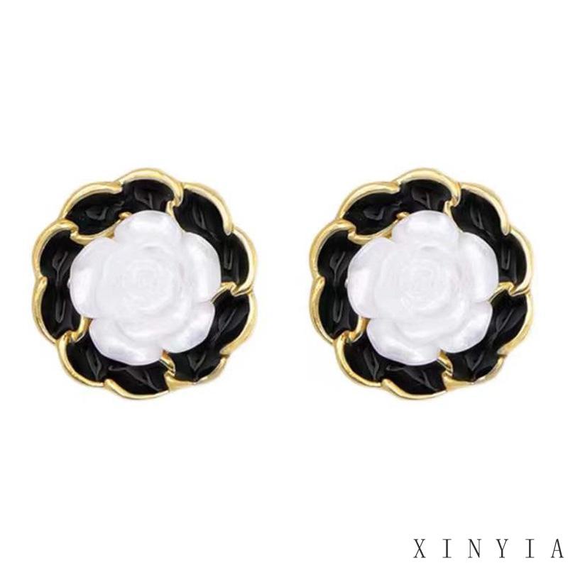 【COD】Anting Tusuk Motif Bunga Camellia Simple Elegan Ala Korea Untuk Wanita