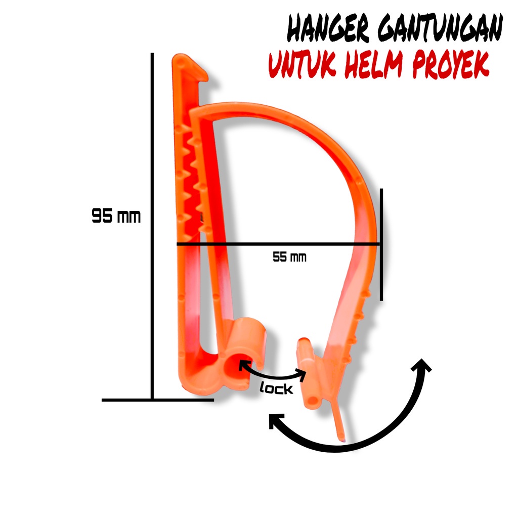 Jepitan Helm Clip Helmet Safety Proyek Hanger  Orange