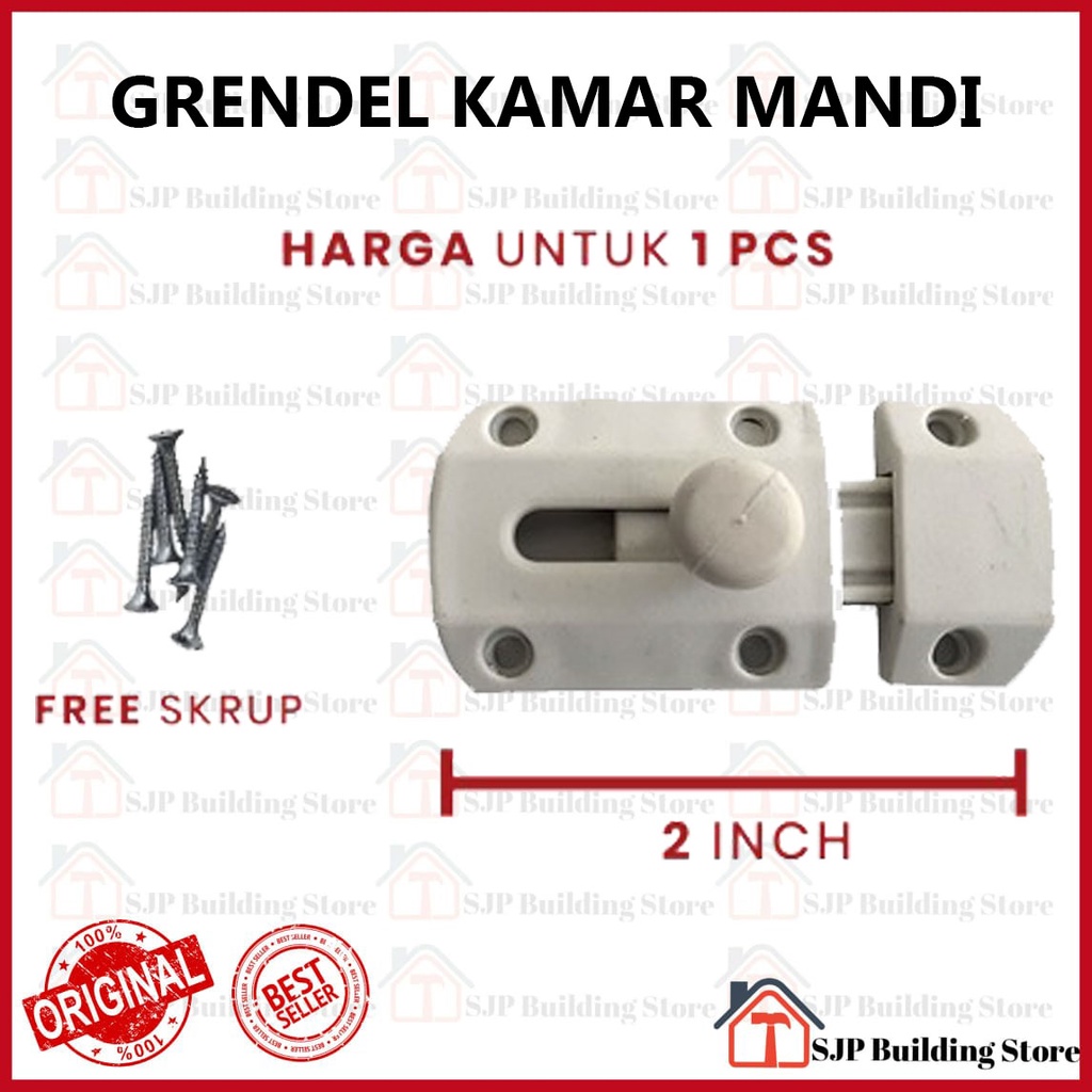 [COD] Grendel selot pintu PVC murah kuat / kunci / gembok / slot plastik wc