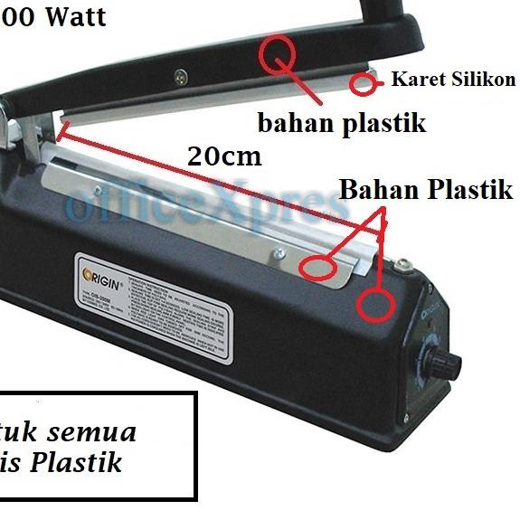 ➹ Alat Pres Plastik 200 / Alat Perekat Plastik / Impulse Sealer 20 CM / Mesin Press Plastik Origin ✵
