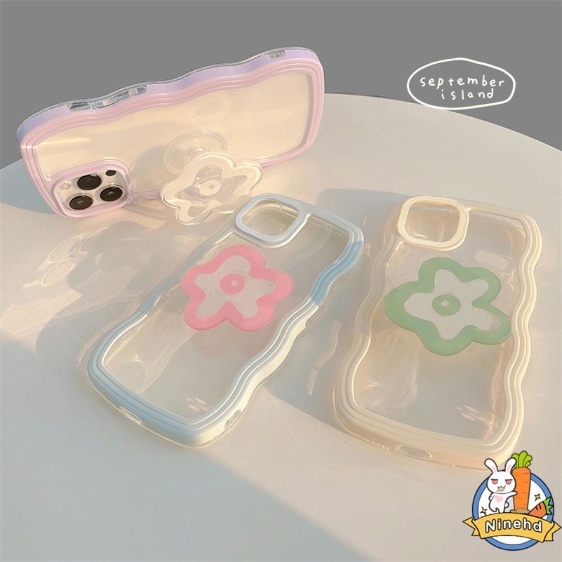 Oppo A17 A17K A77 A77s A57 A16 A16k A15 A15s A3s A5s A76 A96 A74 A54 A93 A94 A95 A92 A52 A53 A31 A5 A9 A7 F11 Reno 7 Pro 8Z 7Z 6Z Candy Color Wavy Edge Clear Handphone Tahan Banting Sarung