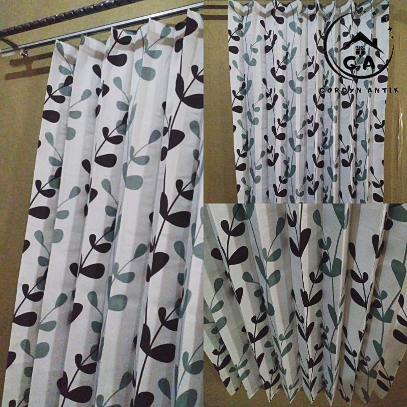 GA01 - gorden plisket cantolan kawat s motif montero abu/gorden jendela/gorden pintu/gorden murah