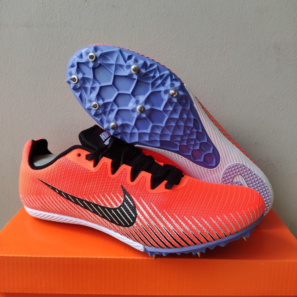 SEPATU LARI NIKE ZOOMX RIVAL M9 ORANGE MANGGO SPIKES