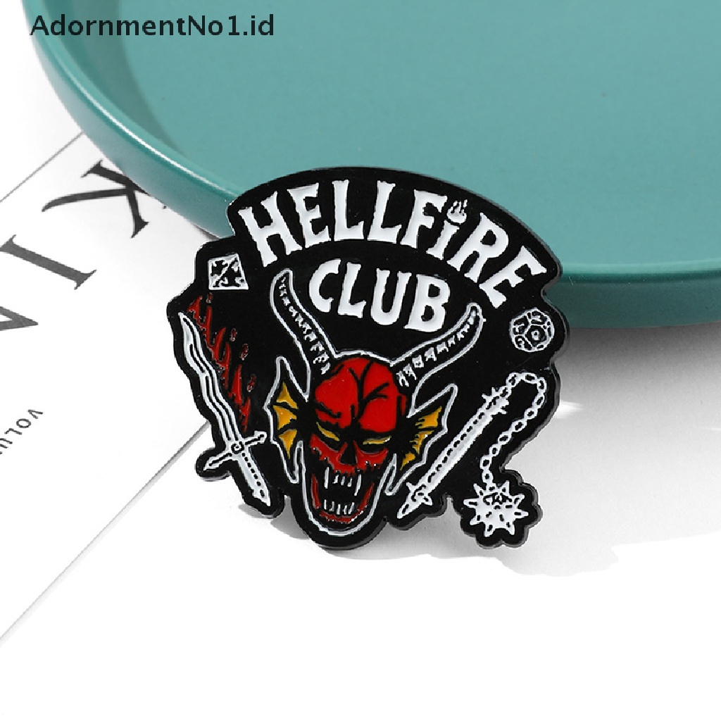 [AdornmentNo1] Hellfire Club Stranger Things Pin Lencana Bros Acara Kerah Pin Kostum Aksesoris Hadiah [ID]