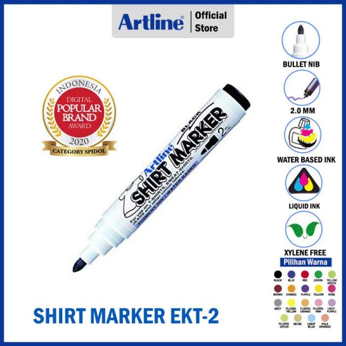 

Terlaris Spidol Artline Waterproof Shirt Marker Ekt-2
