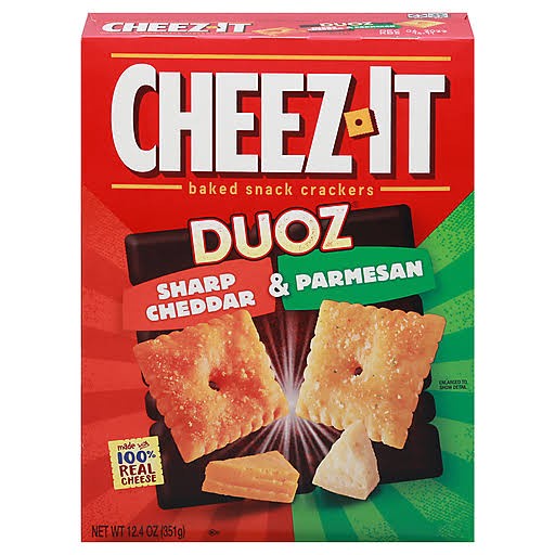 

Cheez-It Duoz Sharp Cheddar & Parmesan Crackers 12.4 OZ 331GR IMPOR