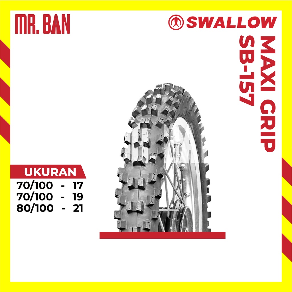 BAN LUAR MOTOR TRAIL SWALLOW MAXI GRIP SB-157 RING 21 RING 19 RING 17 TUBETYPE 70/100-17 70/100-19 9