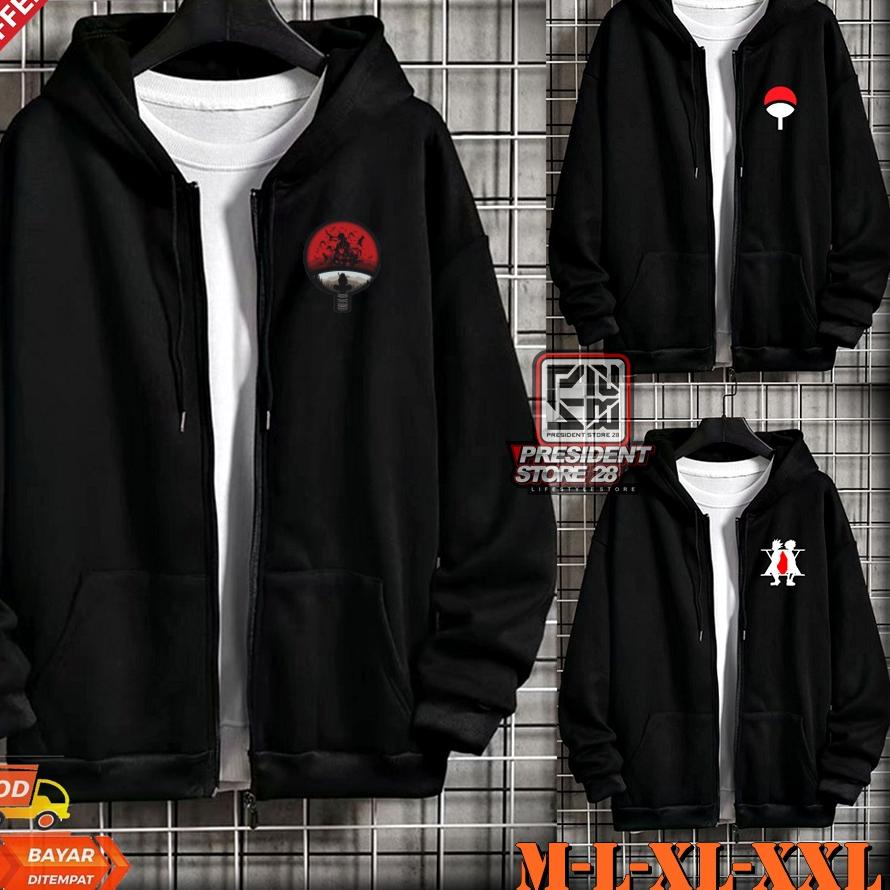 ❂ SWEATER SASUKE Uchiha / ZIPPER LOGO UCHIHA / JAKET UCHIHA / SWEATER LOGO UCHIHA SLETING / ZIPPER P