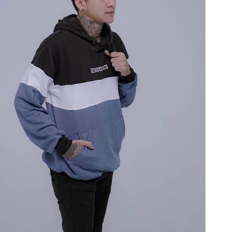 ✺ Jaket Hoodie Motif Sablon Kain Katun Fleece ❀