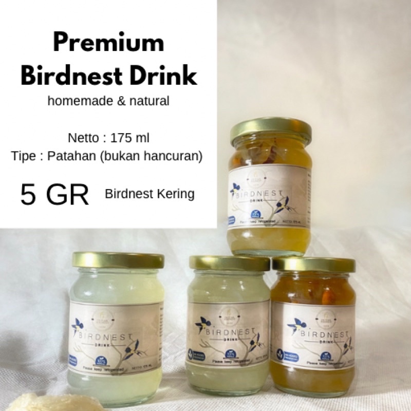 

Premium Birdnest Drink [4 JAR] - 175 ml(5gr birdnest kering)/jar