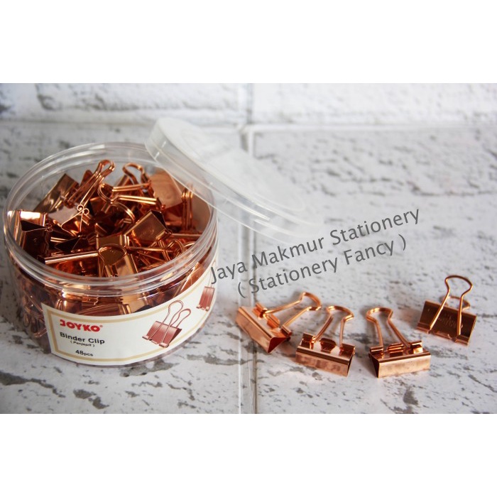 

Terlaris Binder Clip Serbaguna Fancy Joyko 111Rg Warna Rose Gold (Isi 48 Klip)