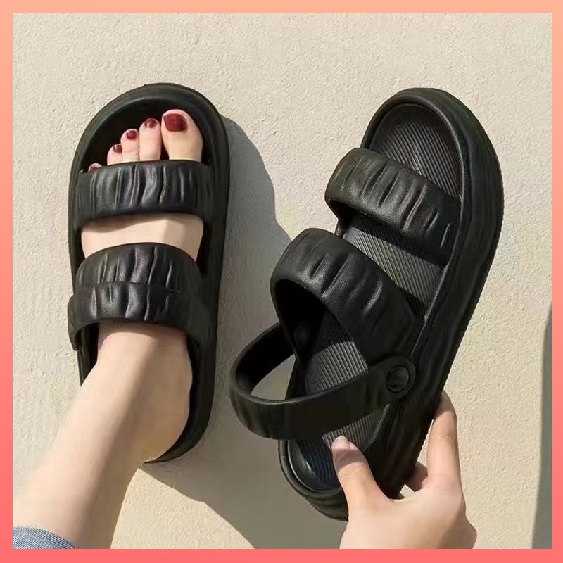 Sandal jelly wanita import terbaru EVA 2024 Sandal slop karet wanita kekinian Sandal cewek dewasa murah tahan aus dan tidak licin