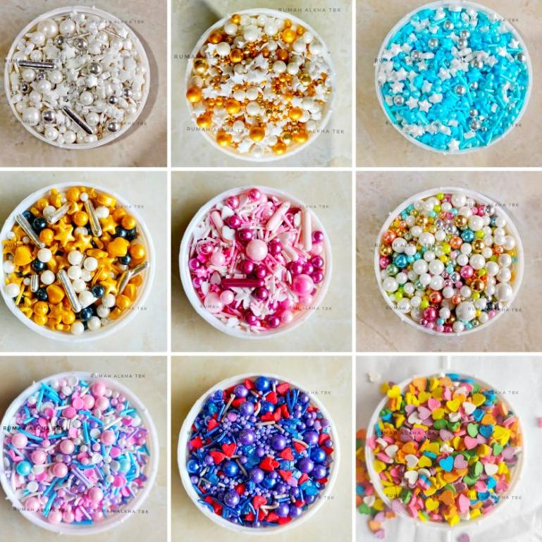 

B24 Aneka Spikel/ Sprinkle / Sprinkles Kue Tart Warna Warni 10gr BELANJA MURMER ヘ