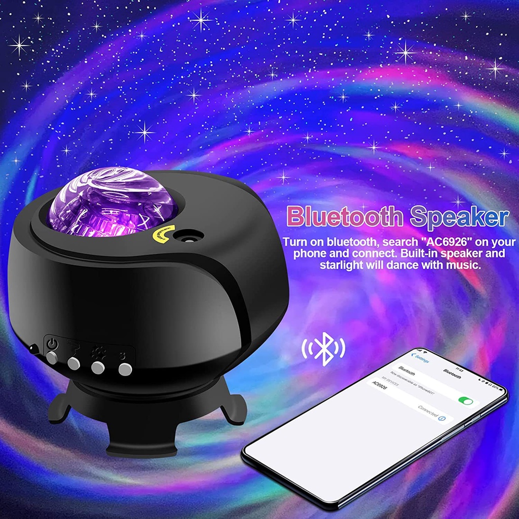 Galaxy Lamp Starry Projector Light Lampu Proyektor Dengan Speaker Langit Malam Bintang 2in1 Lampu Tidur Proyektor