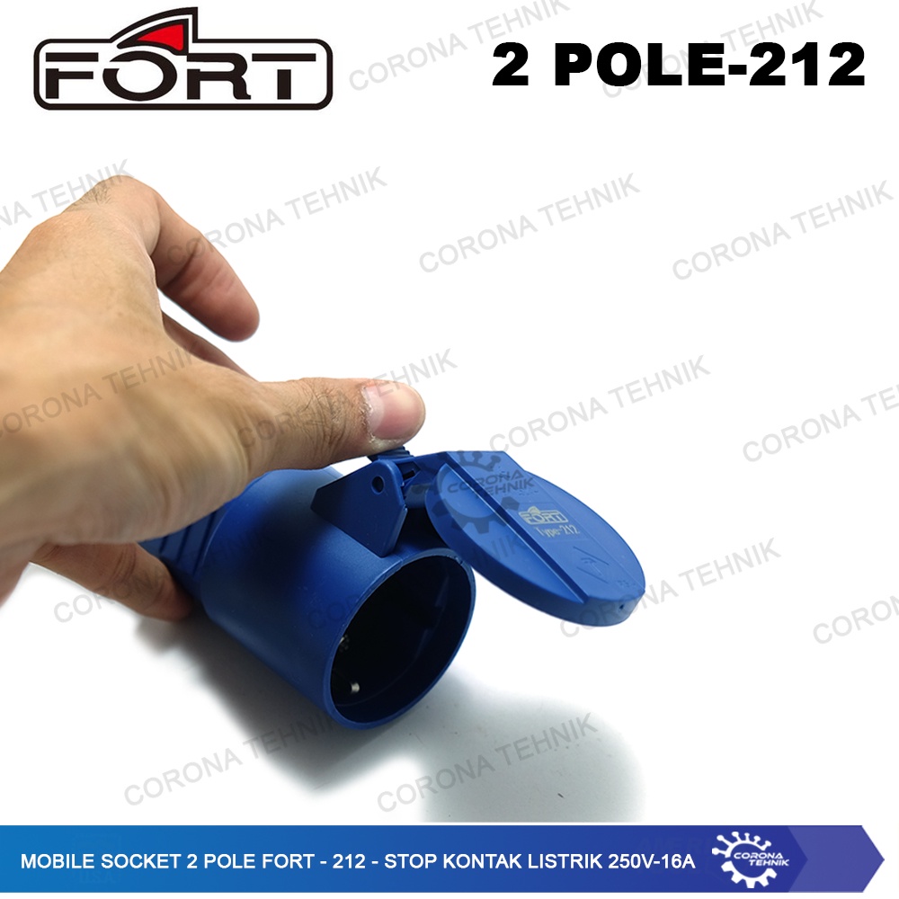 Mobile Socket 2 Pole FORT - 212 - Stop Kontak Listrik 250V - 16A