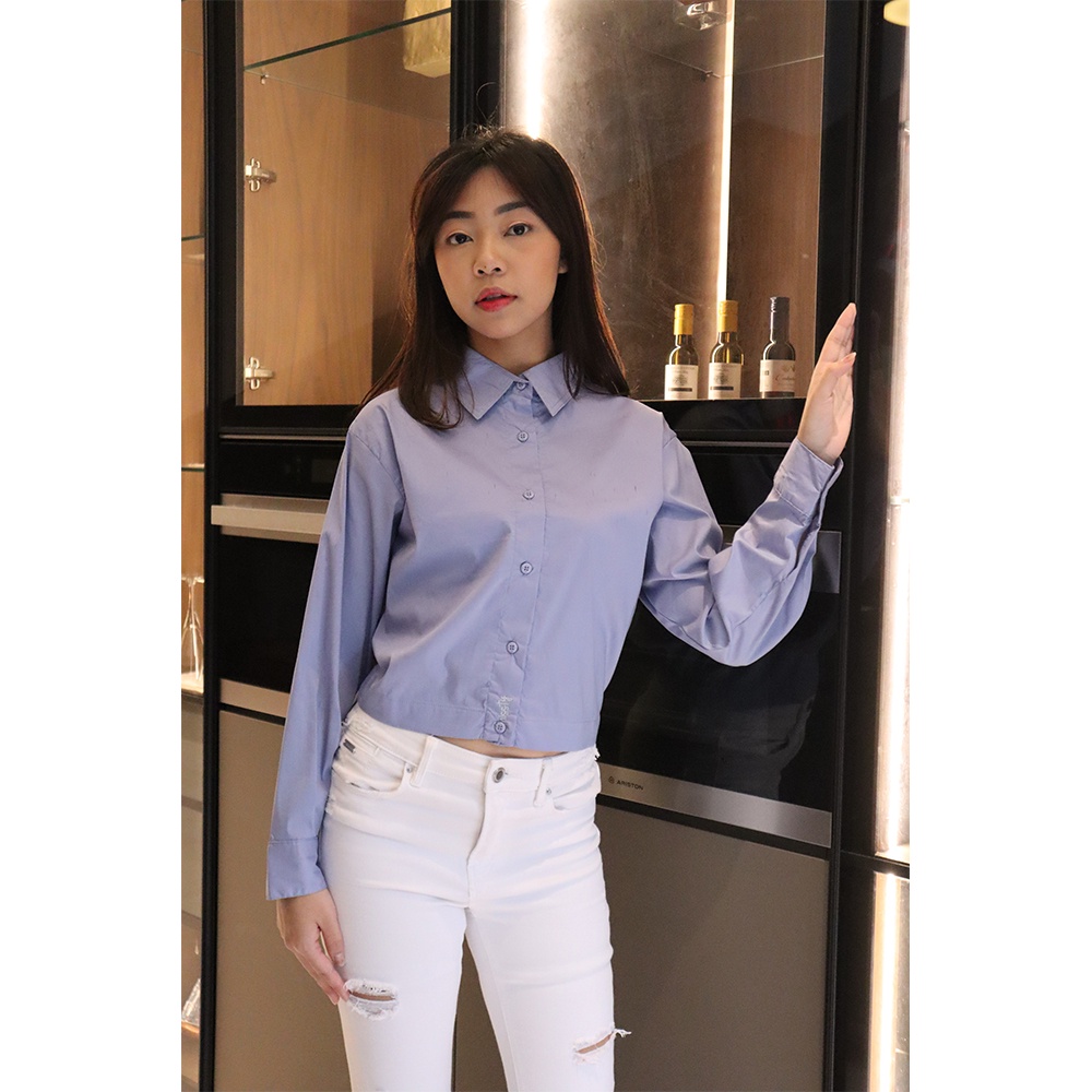 Kemeja Missty Wanita Warna Biru Lengan Panjang (18470)