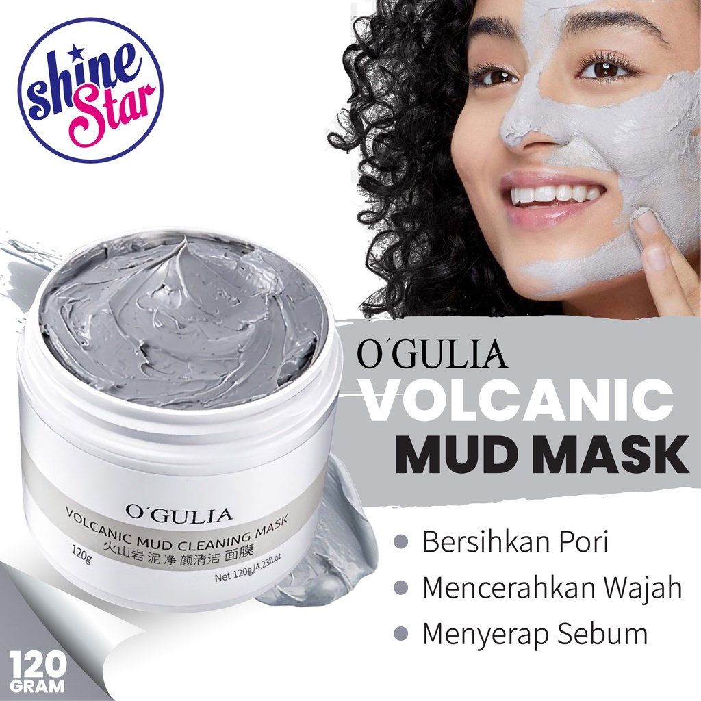 O'GULIA Masker Wajah Volcanic Mud Facial Whitening Clay Mask