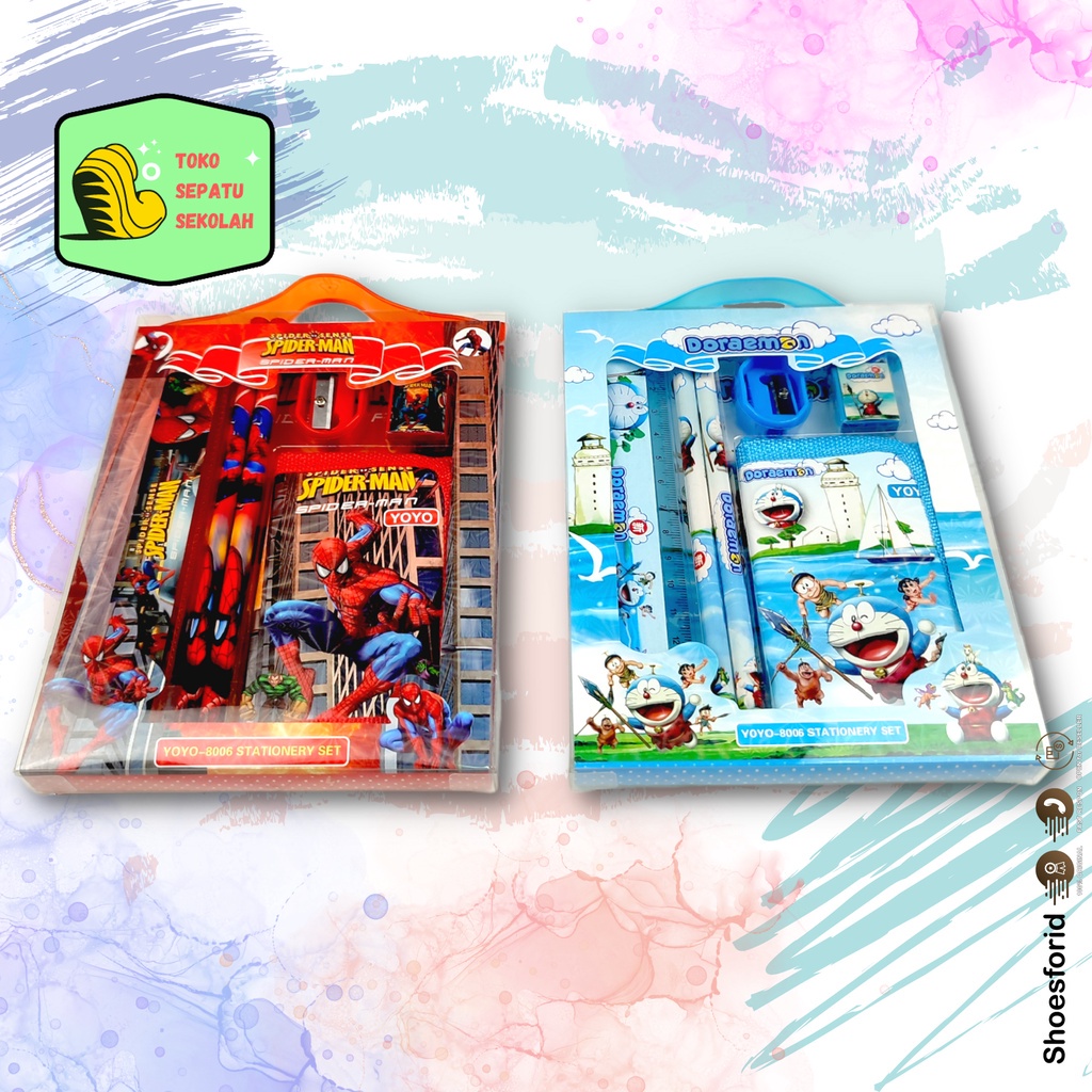 SFK Stationery Set 6in1+DOMPET // set Alat tulis karakter