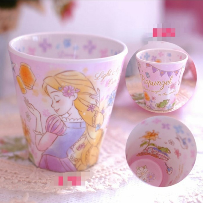 Piring Gelas Melamin Princess Disney Rapunzel Ariel Mermaid Alice