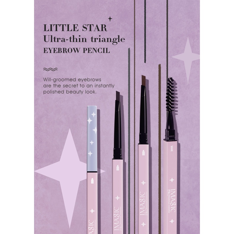 [100%ORIGINAL] IMAGIC Eyebrow Pencil Stars Purple Pink Tube Waterproof 5 Colors Eyebrow Pen