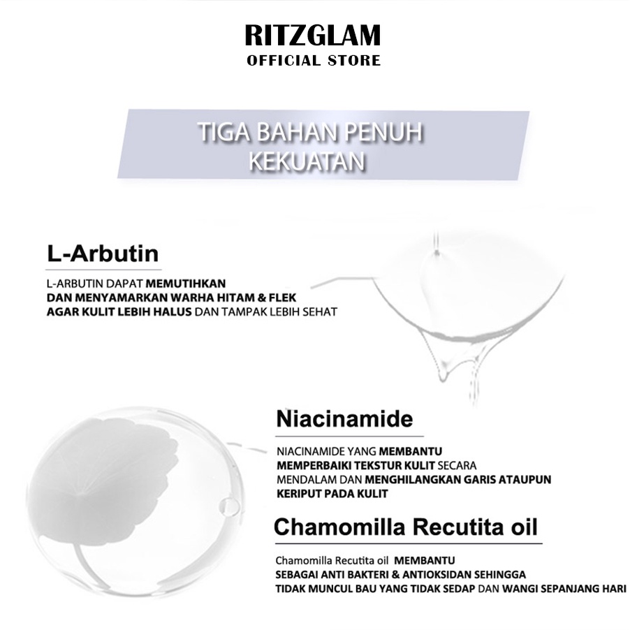 RITZGLAM Agen 30Pcs Underarm White Glow Brightening