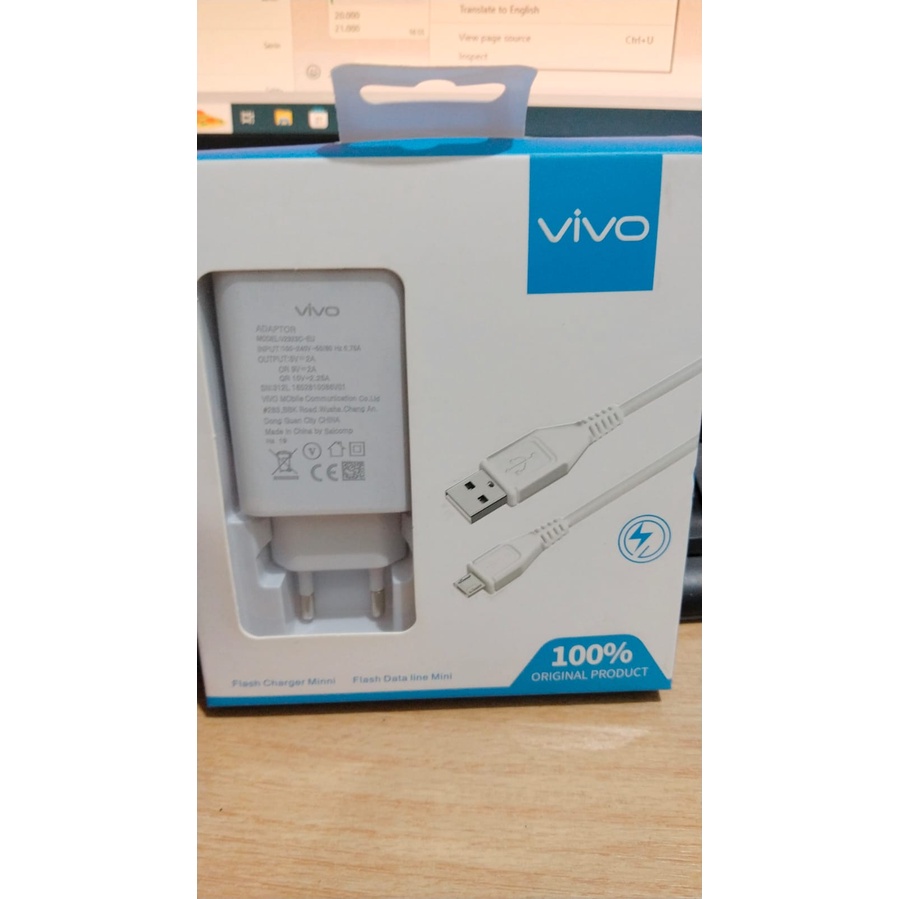 TC TRAVEL CHARGER ORIGINAL VIVO V9 / V2323 100% FAST CHARGING 3.0