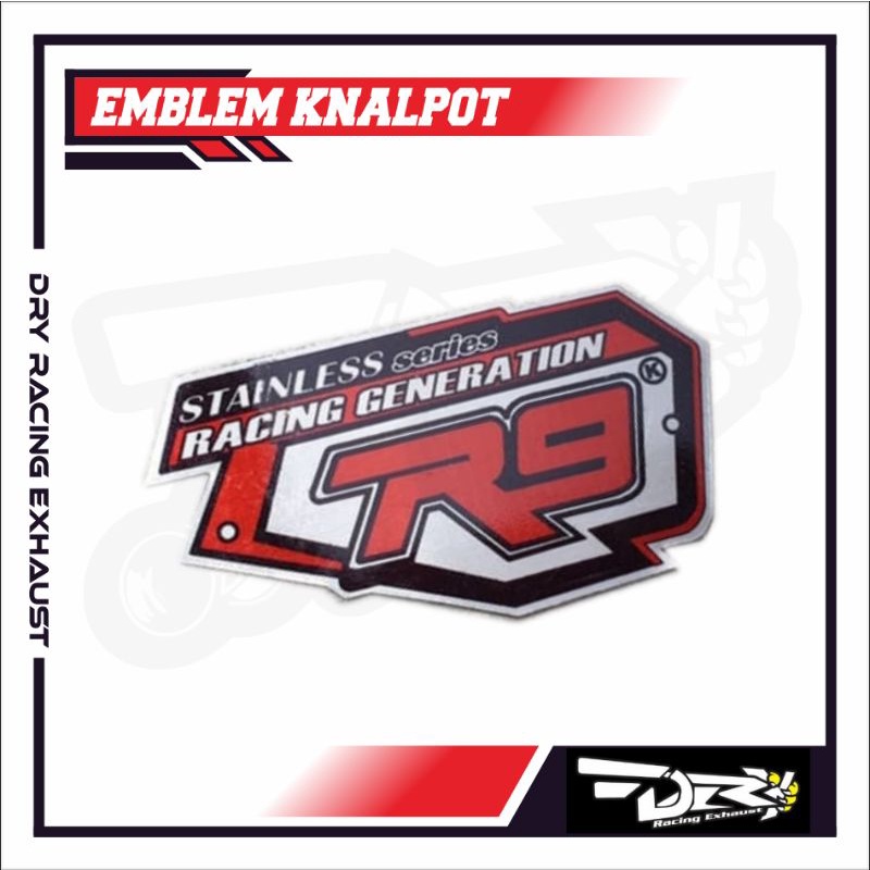 EMBLEM KNALPOT RACING MERK R9 NEW