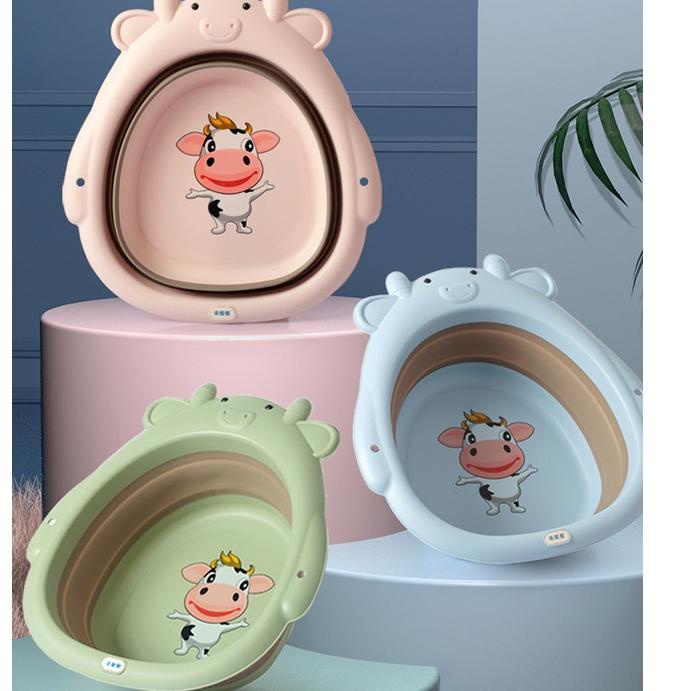 Promo Terbatas Baskom Mandi Bayi Portable Baskom Lipat Mandi Bayi Baskom Ember Bayi Plastik Warna Em