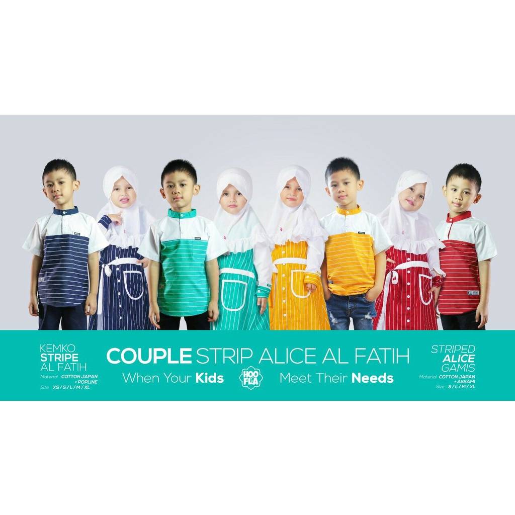 Kremo Kids Striped Alice Gamis Set Gamis Anak Perempuan Striped Alice Setelan Gamis Anak Perempuan S