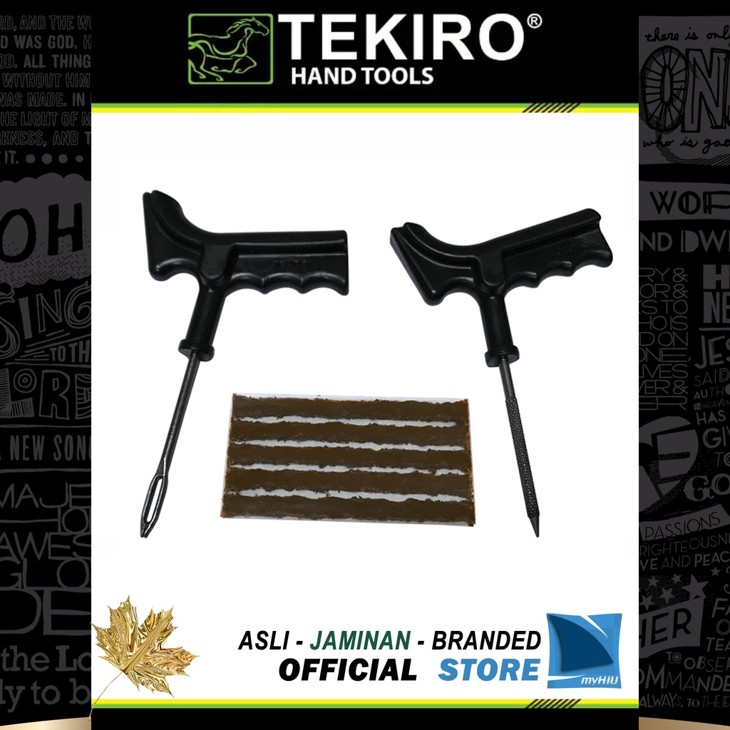 Alat Tambal Tubeless Gagang Plastik / Tusukan Ban / Set Tyre Repair Kit TEKIRO