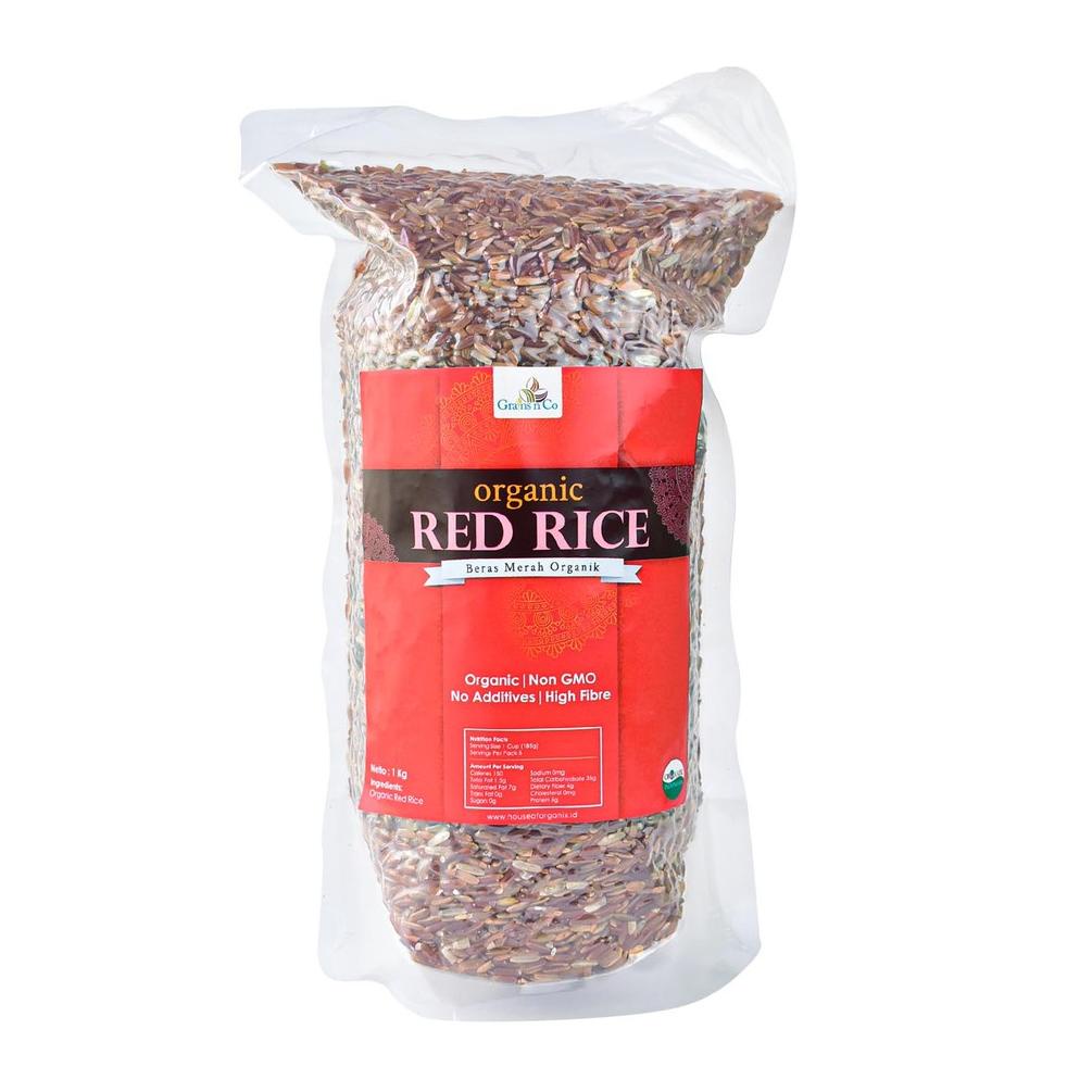 

⚡COD⚡ Grains N Co Organic Red Rice ( Beras Merah Organik ) 1 Kg