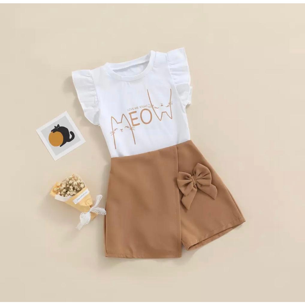 PROMO-SETELAN ANAK PEREMPUAN PAKAIAN ANAK PEREMPUAN ROK MEOW 1-5 TAHUN FASHION ANAK PEREMPUAN TERBARU DRESS MEOW ANAK KEKINIAN