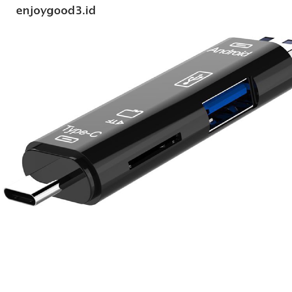 【 Rready Stock 】 Phone Computer Extension Headers Accessories High-speed Universal OTG Card Reader Adapter 5 in 1 Usb 2.0 Type C / Usb / Micro Usb / Tf / SD Memory Card Reader （ ID ）