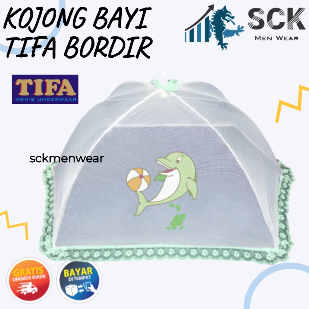 Kojong TIFA JUMBO Motif Bordir / Kelambu Bayi Halus / Pelindung Bayi Anti Nyamuk - sckmenwear GROSIR