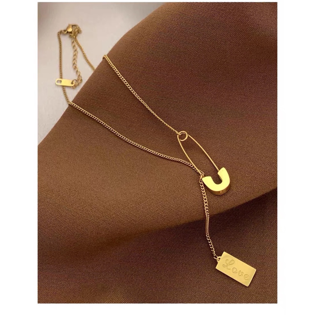 2022 Kalung Bahan Stainless Steel 18K Gold Gaya Korea Untuk Wanita