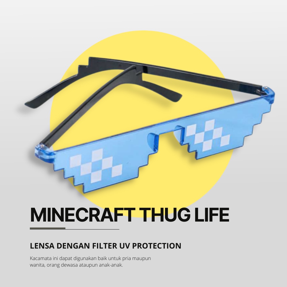 KACAMATA MINECRAFT DENGAN UV PROTECTION KACAMATA STYLISH UNIK PLASTIK