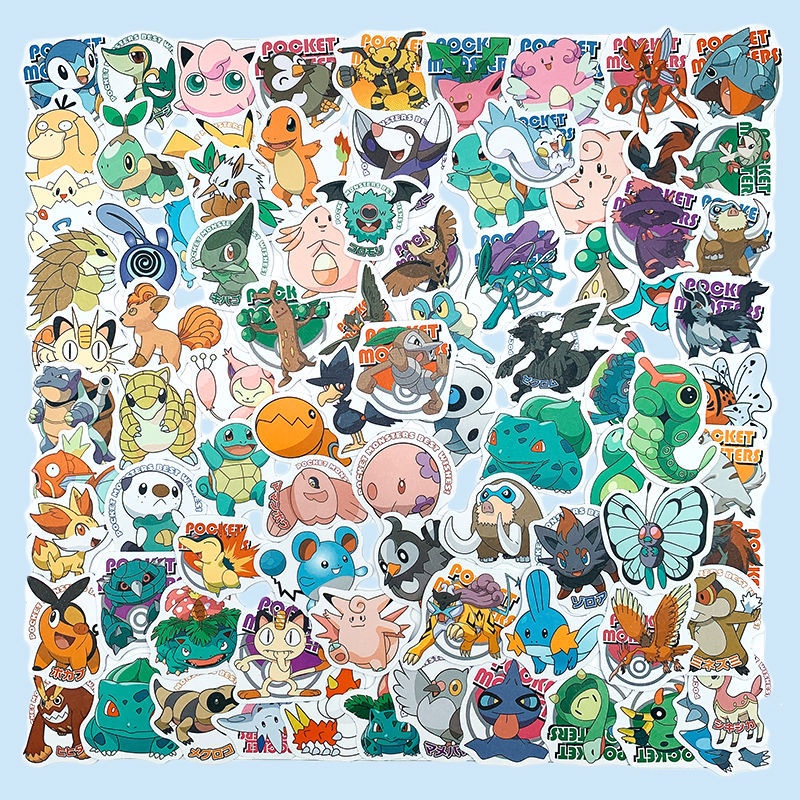 Stiker Graffiti Kreatif Pokemon Lucu Pokémon Pikachu Dekorasi DIY Stiker Tahan Air