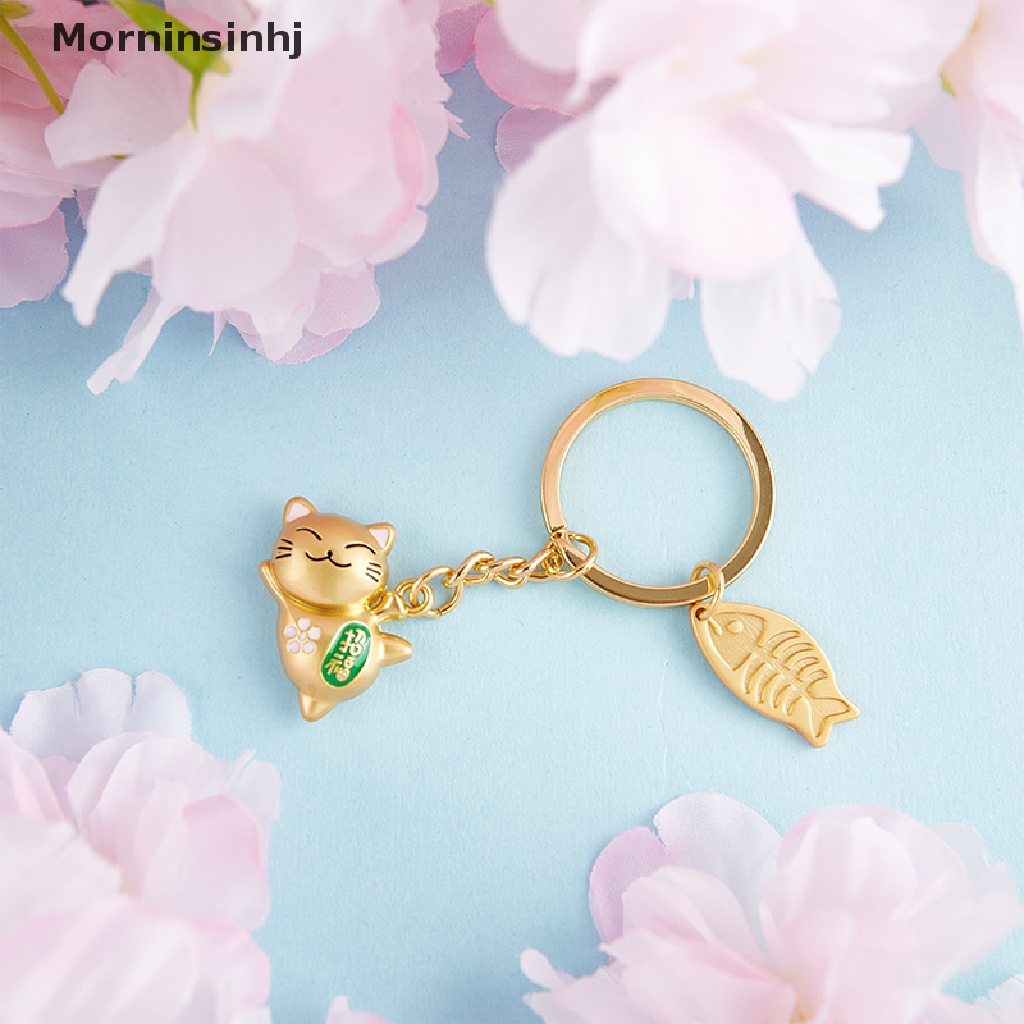 Mornin Jepang Lucky Cat Keychain Kawaii Pernak Pernik Aksesori Tas Mobil Liontin Keychain Hadiah id