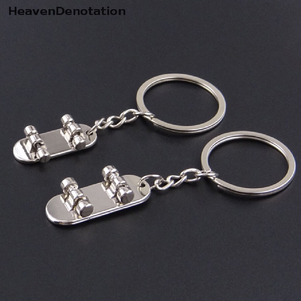 [HeavenDenotation] 1pasang Lovers Scooter Metal Keychain Skate Pria Car Key Ring Link Wanita Tas Liontin Gantungan Kunci Ring Holder Souvenir Perhiasan HDV