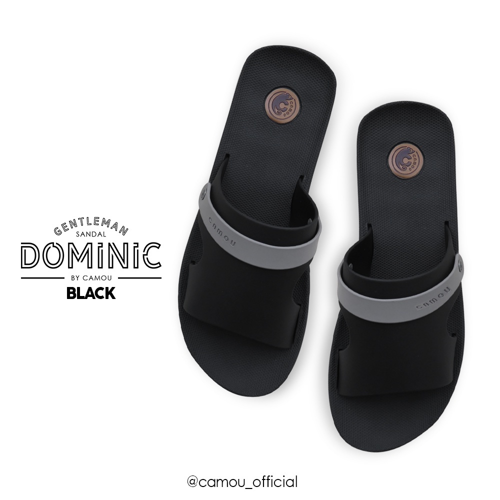 [Official] Sandal Camou Pria DOMINIC Hitam-Abu  Sandal pria dewasa kekinian anti air dan anti slip