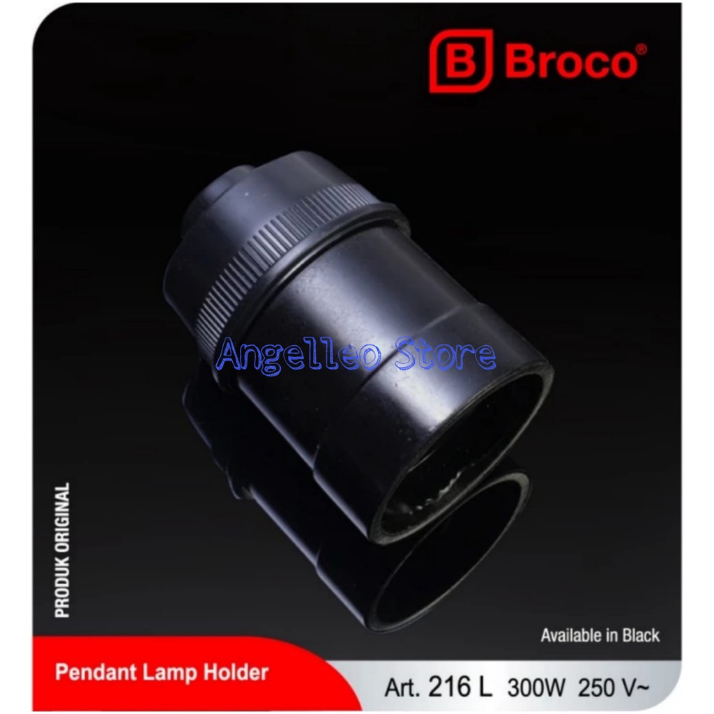 Fiting Gantung~Fiting Lampu gantung Broco~Fiting gantung Broco~E27~Broco~Hitam~SNI