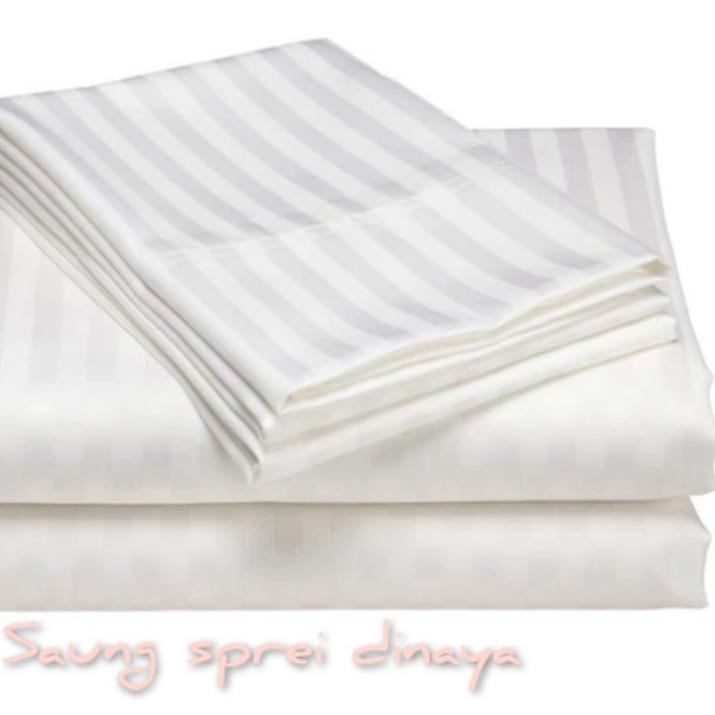 ✴ SPREI HOTEL SPREI ONLY | SPREI SAJA TANPA SARUNG BANTAL | SPREI SALUR PUTIH GARIS PUTIH | KATUN PR