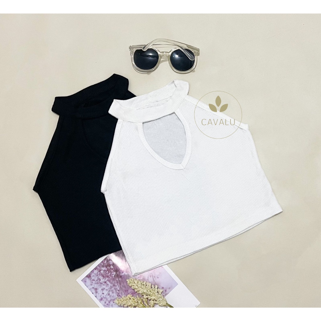 CAVALU Korean Knit Tank Top Crop Top Rajut 178