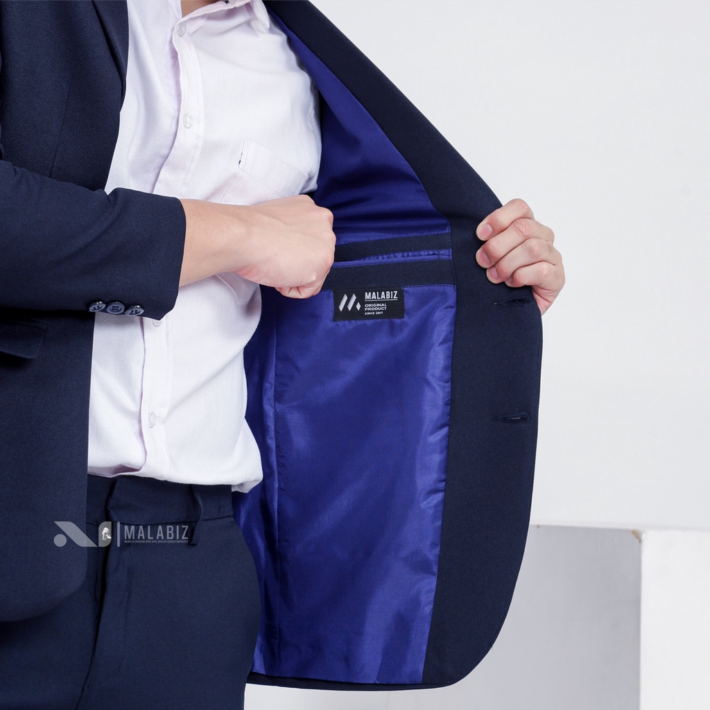 BISA TUKAR UKURAN - Setelan Jas Slim Fit (GRATIS BOX, COVER JAS DAN HANGER) Bisa Tukar Ukuran / Blazer Malabiz Blazer Warna Hitam Blezer Malabiz Warna Abu Tua Biru Dongker Formal Semi Formal