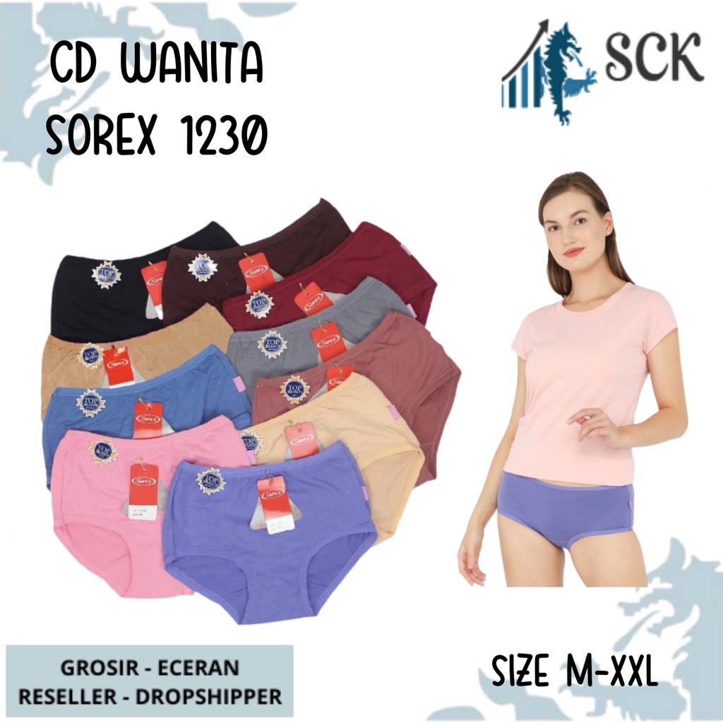 CD SOREX 1230 Ukuran M-XXL / Celana Dalam  Extra Lembut Katun Halus / Pakaian Dalam Wanita - sckmenwear GROSIR
