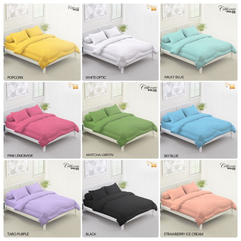 Bed Cover Set 180x200 California Polos Emboss / Satu Set Bedcover California Polos 180×200 / Bad Cov